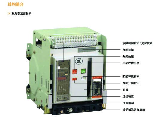 适用范围 DWKW1系列智能型万能式断路器(以下简称断路器),适用于交流50Hz,额定电流630A-6300A的配电网络中,用来分配电能和保护线路及电源设备免受过载、欠电压、短路、单相接地等故障的危害。断路器具有智能制中心和自动化系统的要求。断路器在海拔2000米时脉冲耐压8000V(不同海拔按标准修正,最高不超过12000V)。该断路器不带智能控制器及传感器可作隔离器用。 断路器符合GB14048.