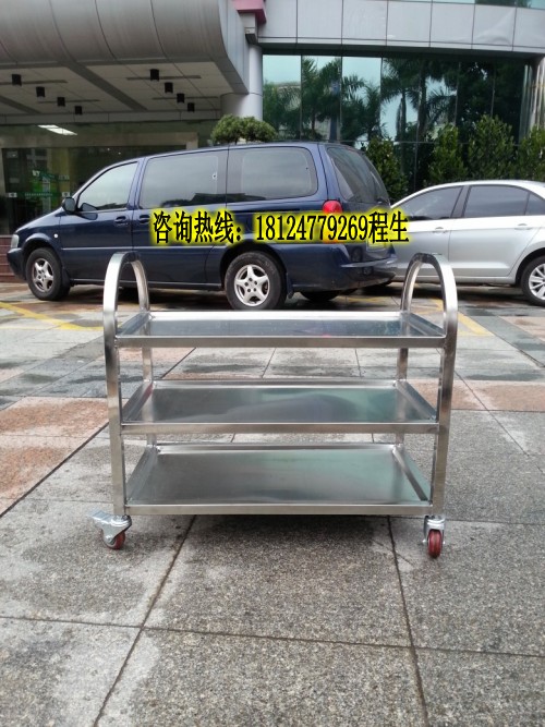 二层不锈钢手推车，实验室静音手推车