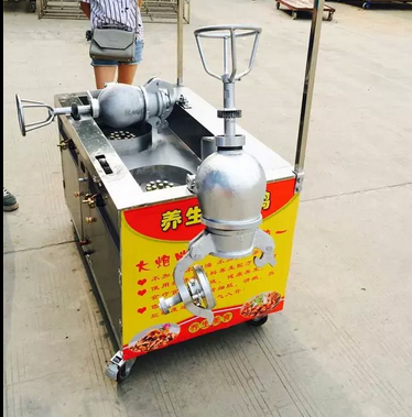 双筒五香干嘣鸡机器,自动翻动爆香鸡设备